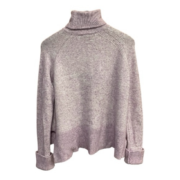 J.Crew Supersoft Turtleneck Sweater Lavender Side Slits Wool Alpaca Blend M - Picture 5 of 7